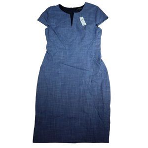 Banana Republic Blue V Neck Sheath Dress Women's Size 6 NWT
